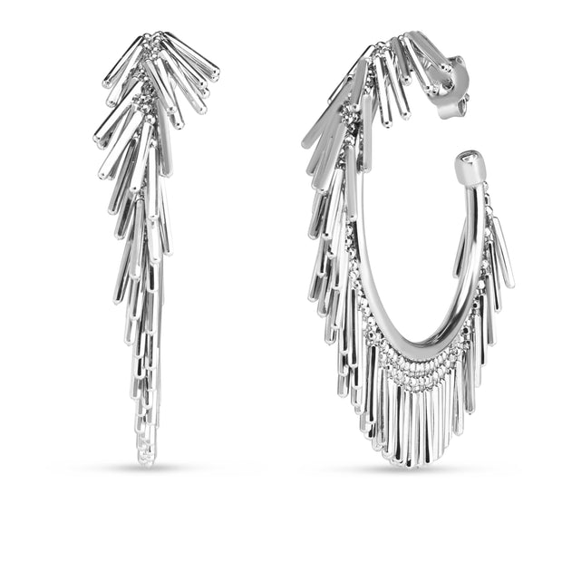 Silver Fringe C Hoops