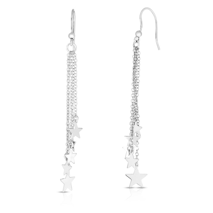 Silver Star Fringe Earring