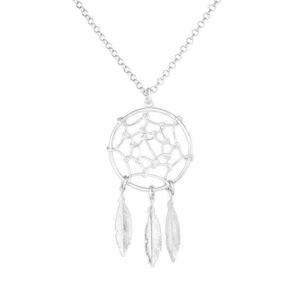 Silver Dream Catcher Necklace