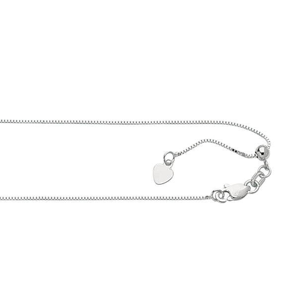 Silver 0.68mm Adjustable Box Chain