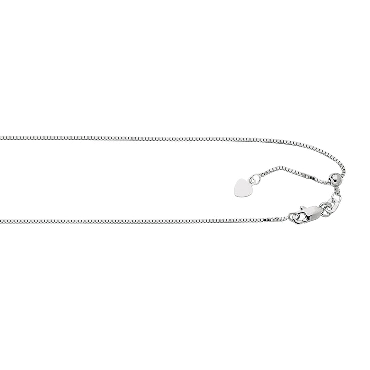 Silver 0.79mm Adjustable Box Chain