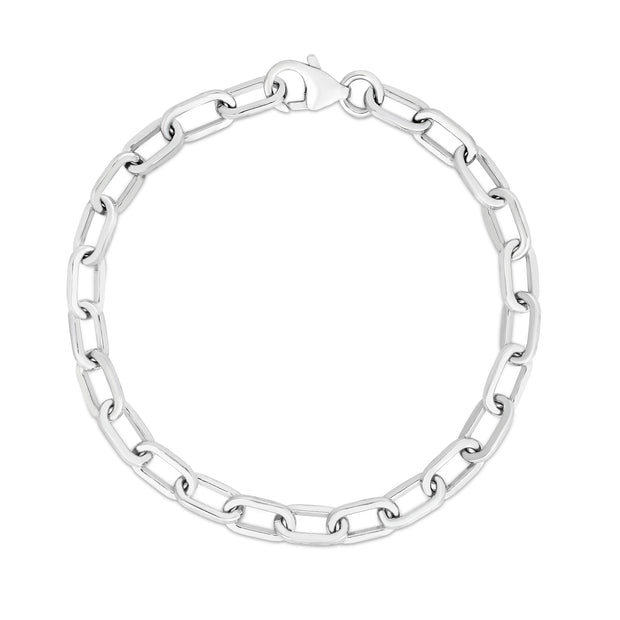 Silver Paperclip Chain Bracelet