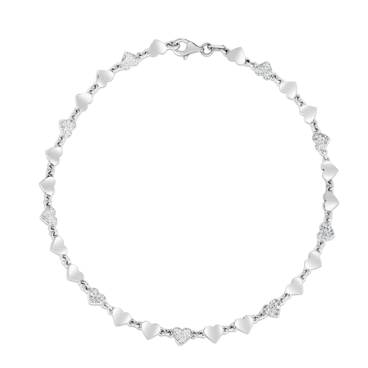 Silver Heart Chain Anklet