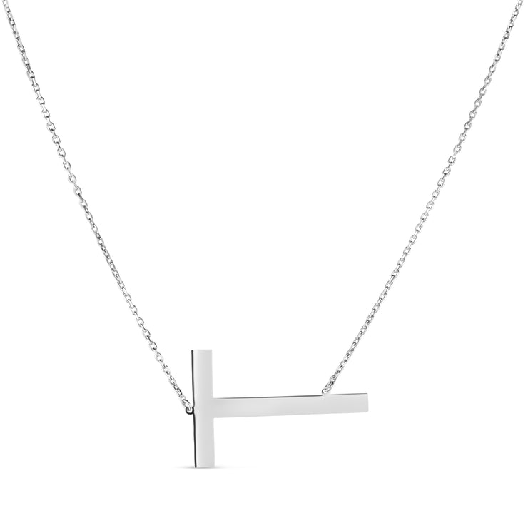 Silver T Letter Necklace