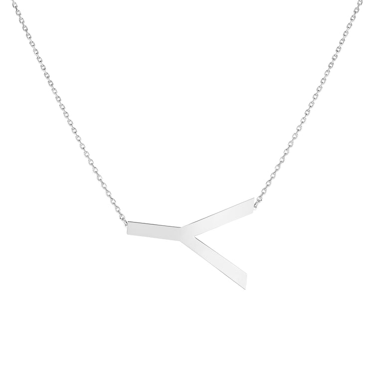 Silver Y Letter Necklace