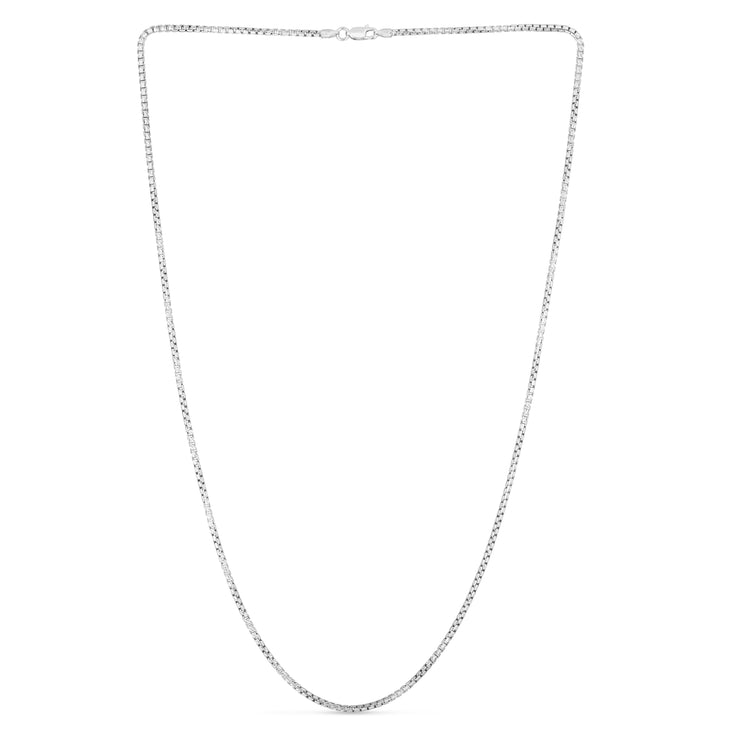 Sterling Silver 1.9mm Rockstar Cut Round Box Chain