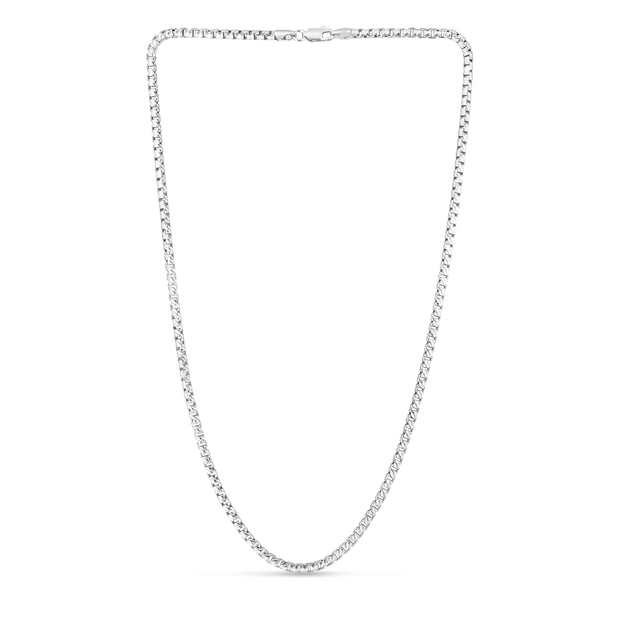 Sterling Silver 2.9mm Rockstar Cut Round Box Chain