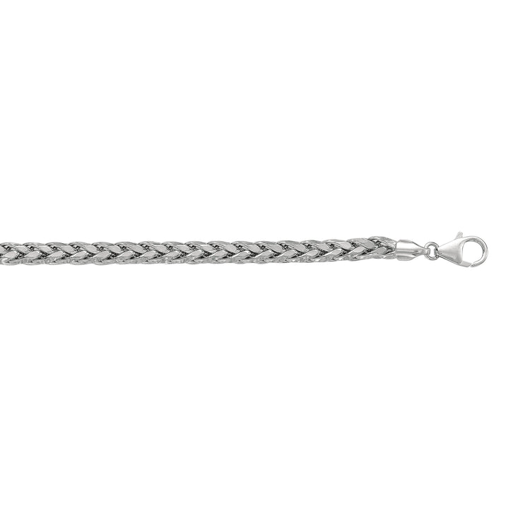 Silver 5.0mm Semi-Solid Wheat Chain