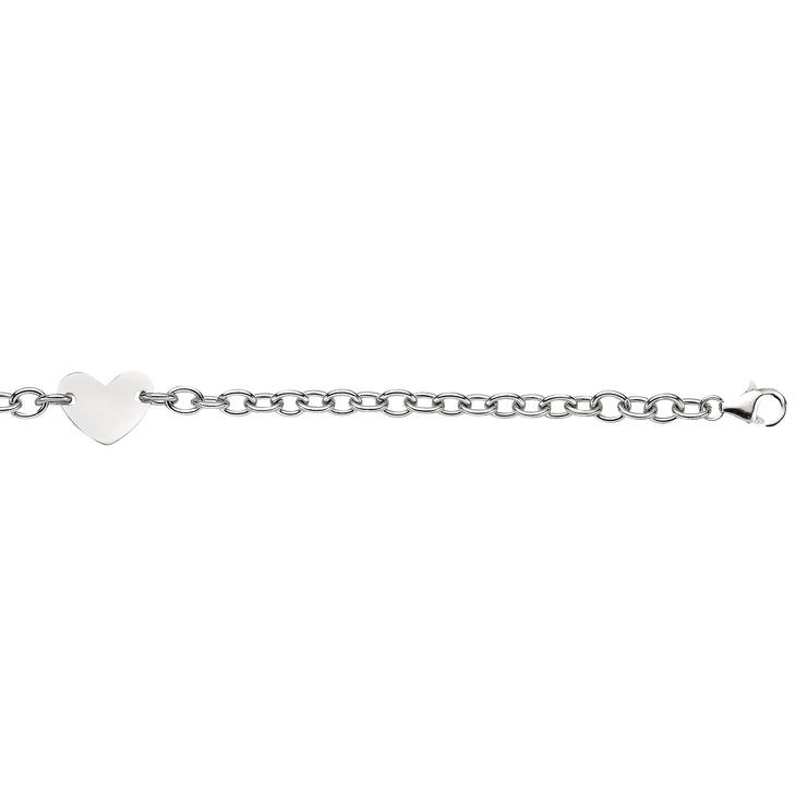 Silver Heart Tag Bracelet