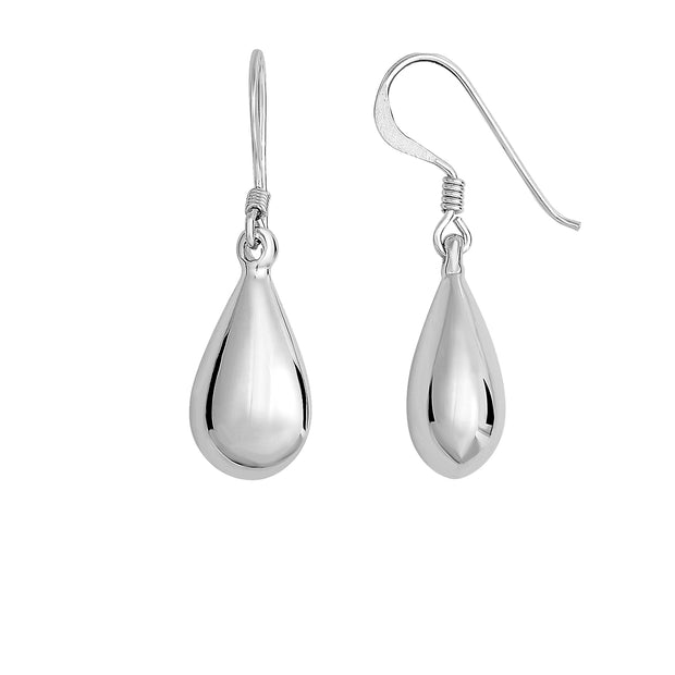 Silver Mini Puff Teardrop Earring