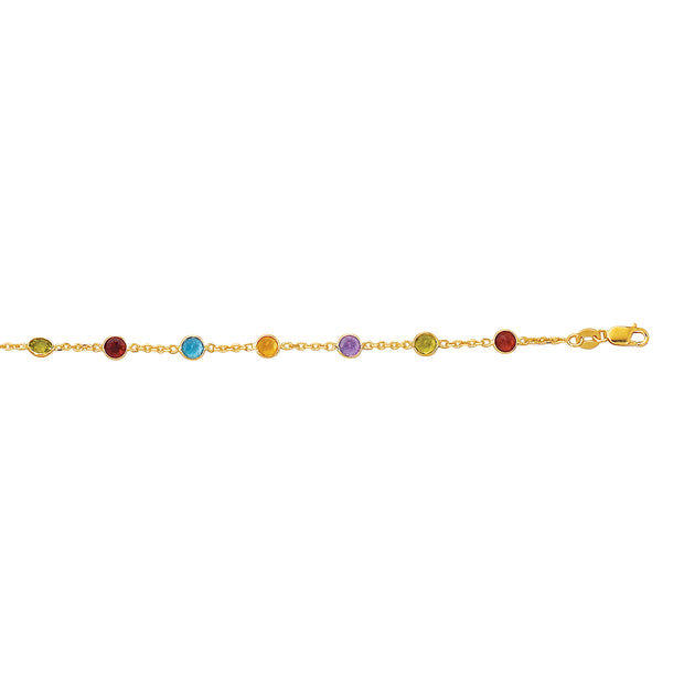 14K Gold Semi-Precious Anklet