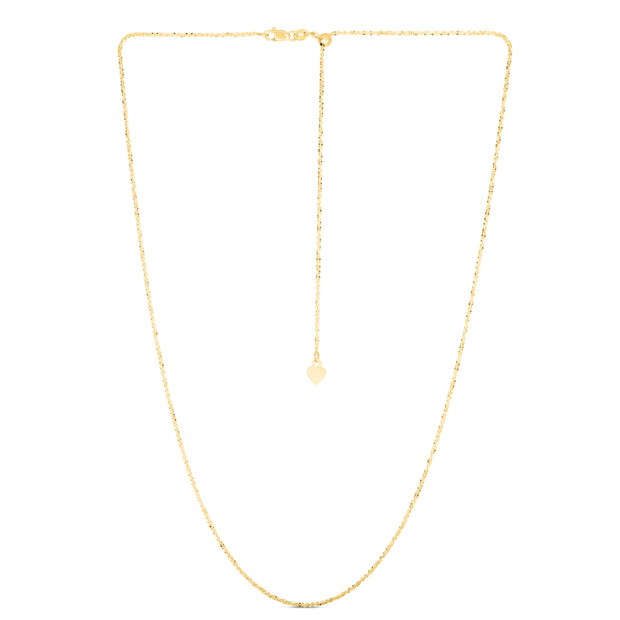 14K Gold 1.2mm Adjustable Sparkle Chain