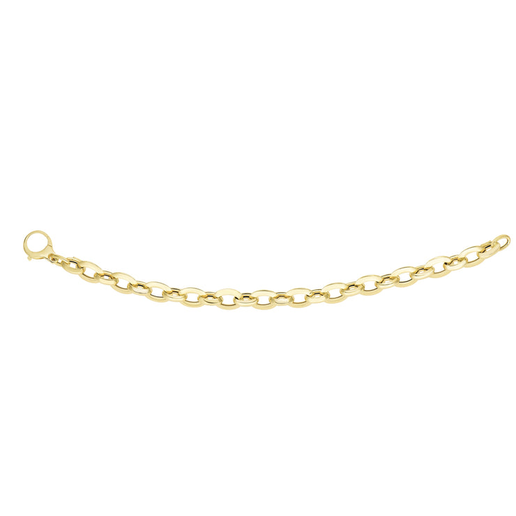 14K Gold Alternating Small & Medium Heritage Link Bracelet