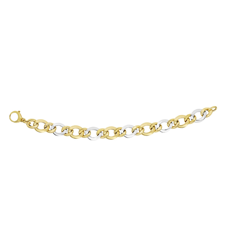 14K Gold Open Oval Heritage Link Bracelet