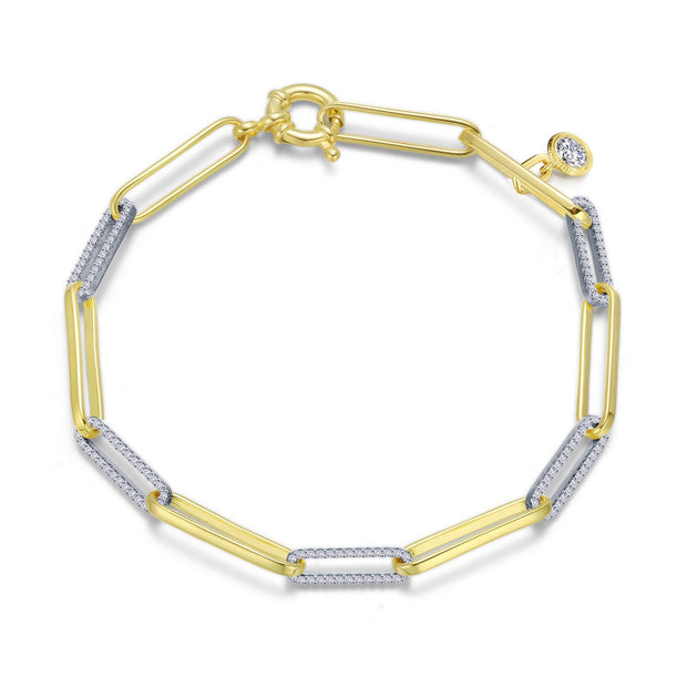 1.65 CTW 2-Tone Paperclip Bracelet