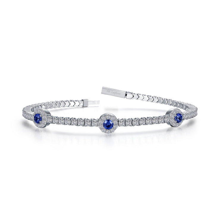 2.90 CTW Halo Station Flexible Tennis Bracelet