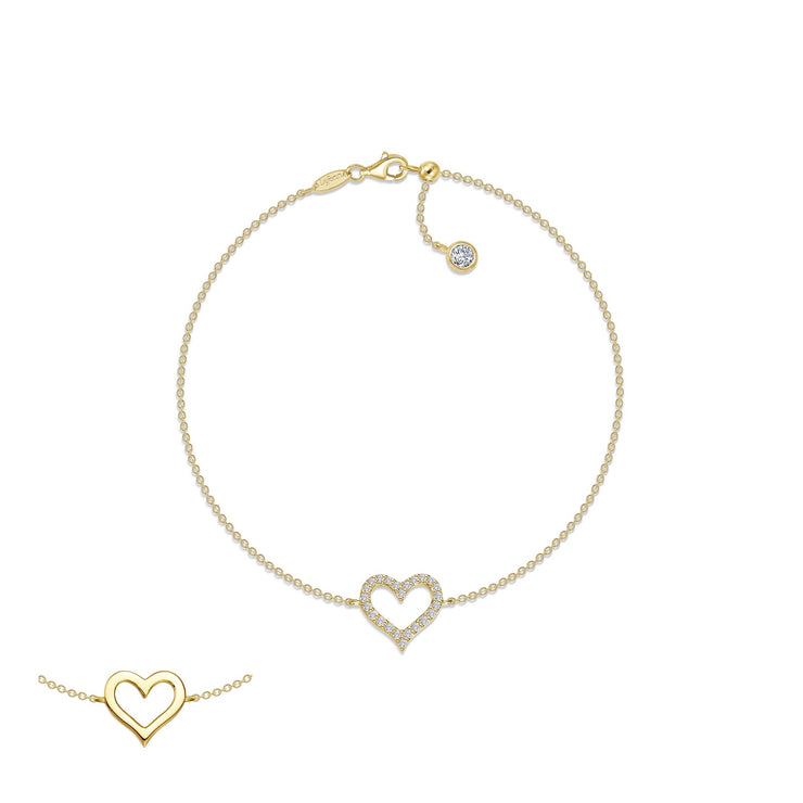 Reversible Cut-out Heart Bracelet