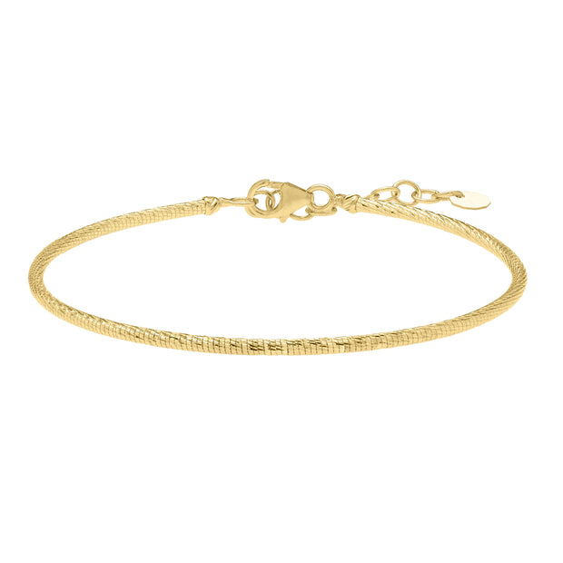 14K Diamond Cut Stack Bangle