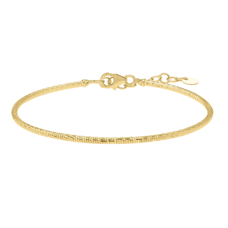 14K Diamond Cut Stack Bangle