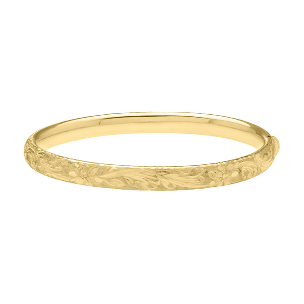 14K Medium Engraved Bangle