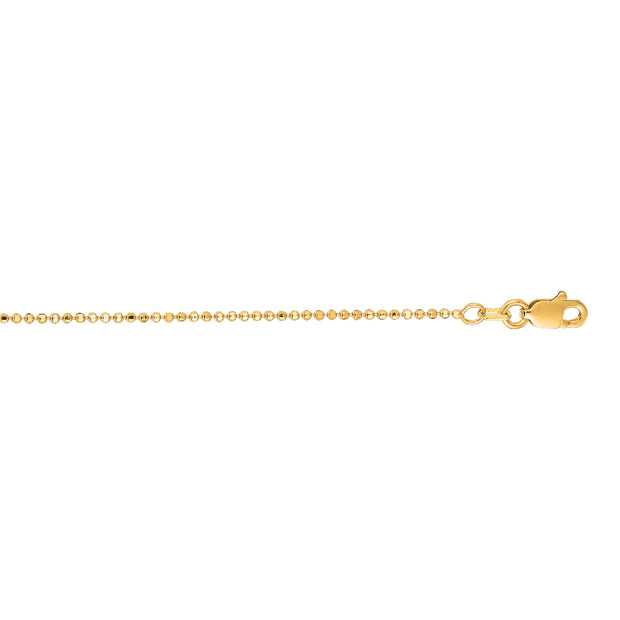 14K Gold 1.1mm Diamond Cut Bead Chain