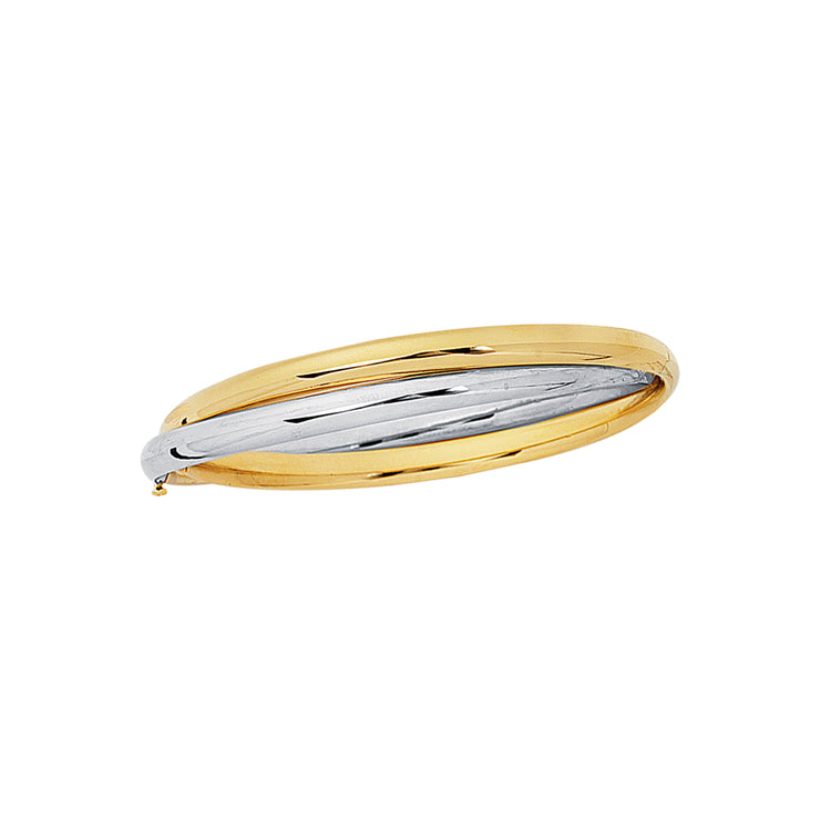 14K Two-tone Gold Interlocked Bangle