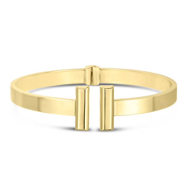 14K Gold Bar Cuff Bangle