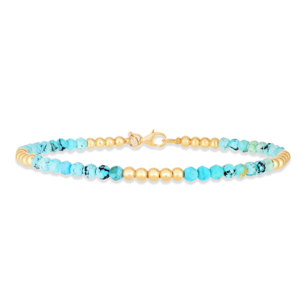 14K Turquoise Pallina Bead Bracelet