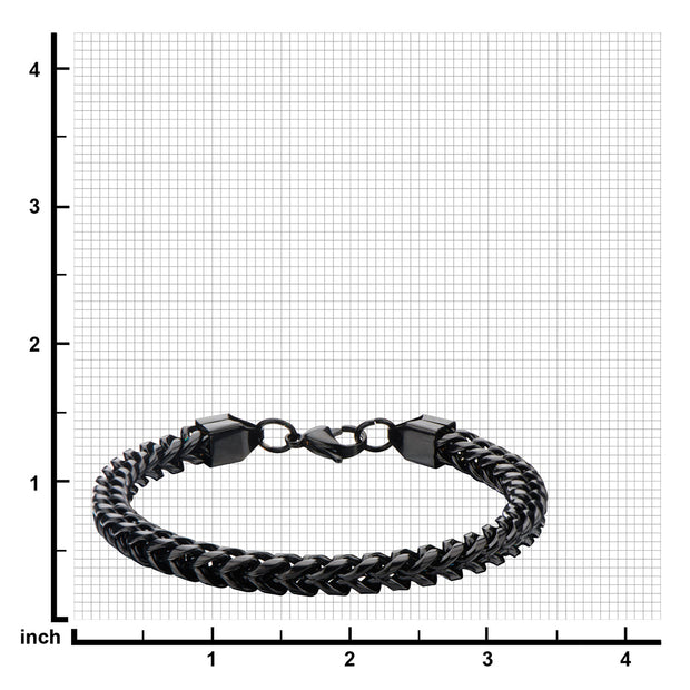 Black IP Rounded Franco Chain Bracelet