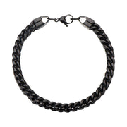 Black IP Rounded Franco Chain Bracelet