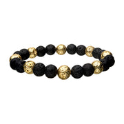 Gold IP & Lava Beads Bracelet