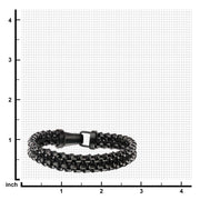 Steel & Paracord Black IP Box Chain Link Bracelet