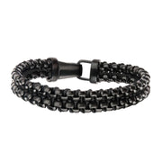 Steel & Paracord Black IP Box Chain Link Bracelet