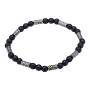 Black Hematite with Antique Steel Beads Bracelet