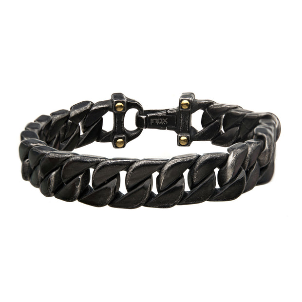 Antiqued Gun Metal Curb Chain Link Bracelet