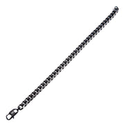 Stainless Steel Black IP 8mm Diamond Curb Chain Bracelet