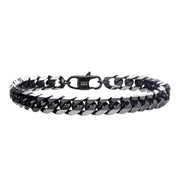 Stainless Steel Black IP 8mm Diamond Curb Chain Bracelet