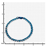 Stainless Steel Blue IP Curb Cuban Chain with Lobster Clasp