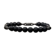 Stainless Steel with Black Agate Bracelet