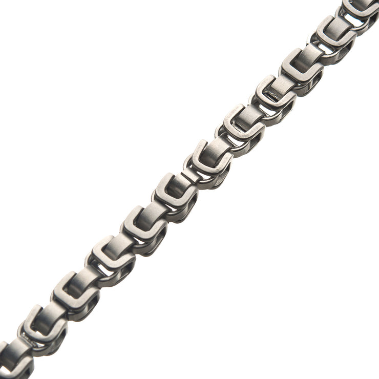 Matte Stainless Steel 5mm Byzantine Bracelet