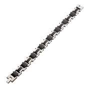 Stainless Steel w/ Ebony Wood Link Bracelet