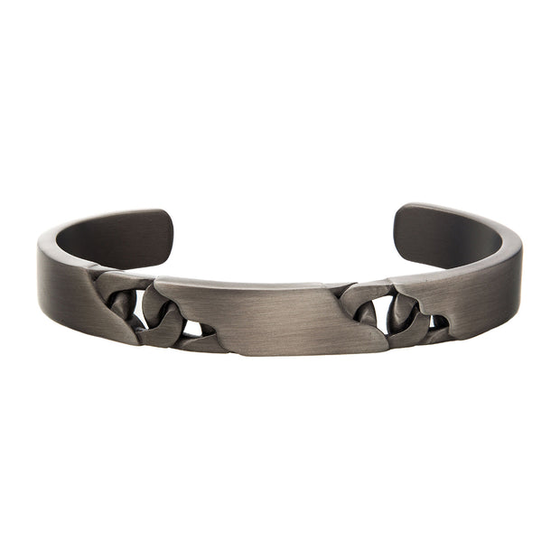 Gun Metal IP Steel Curb Bangle