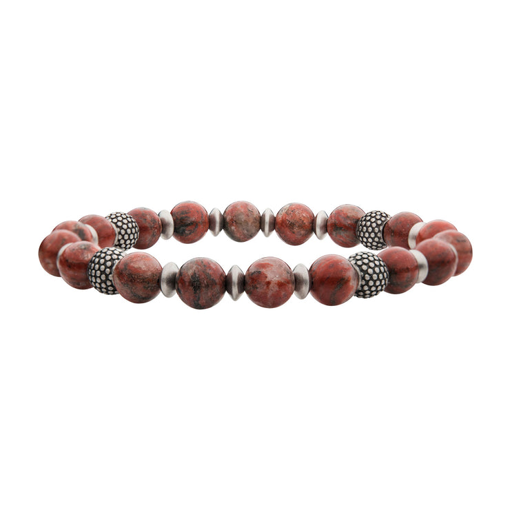 Rainbow Jasper Stones with Black Oxidized Beads Bracelet