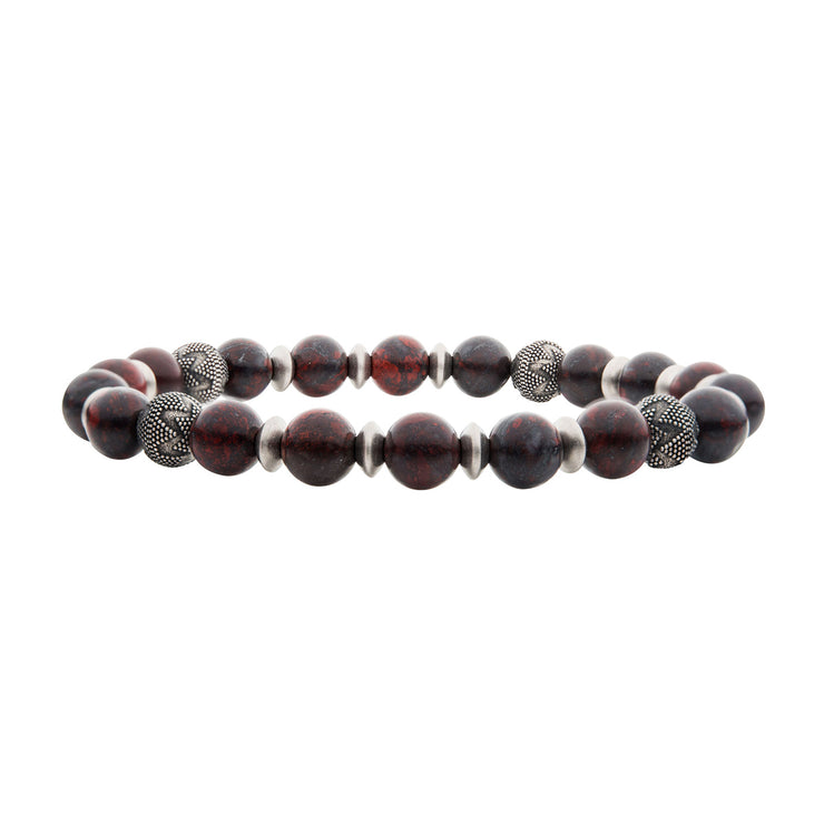 Leopard Stones with Black Oxidized Beads Bracelet