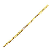 Trim Cut with Clear CZ Tennis 18Kt Gold IP Bracelet