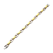 18Kt Gold IP Stainless Steel Anchor Link Chain Two-tone Bracelet