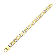 18Kt Gold IP Stainless Steel 11mm Mariner Link Chain Two-tone Bracelet