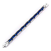 Black, Blue IP & Steel Links Bracelet