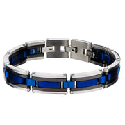 Black, Blue IP & Steel Links Bracelet