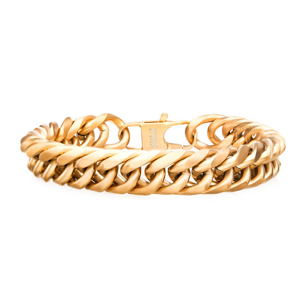 Matte Finished England Gold Cuban Bracelet